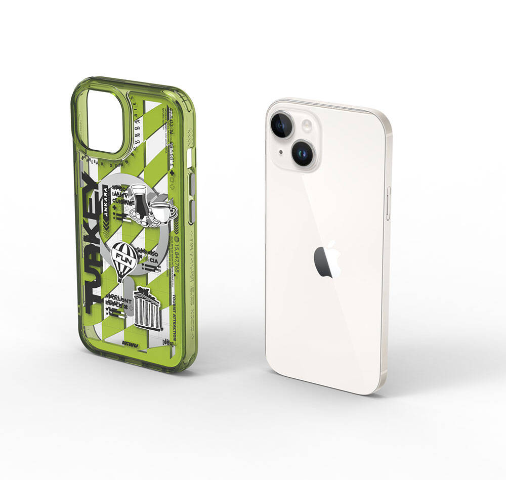 iPhone 15 Kılıf M-safe Şarj Özellikli Desenli Wiwu Turkey A Serisi Kılıf