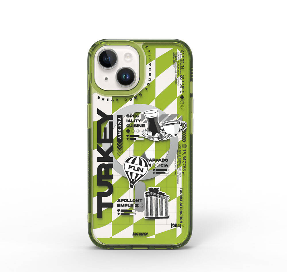 iPhone 15 Kılıf M-safe Şarj Özellikli Desenli Wiwu Turkey A Serisi Kılıf