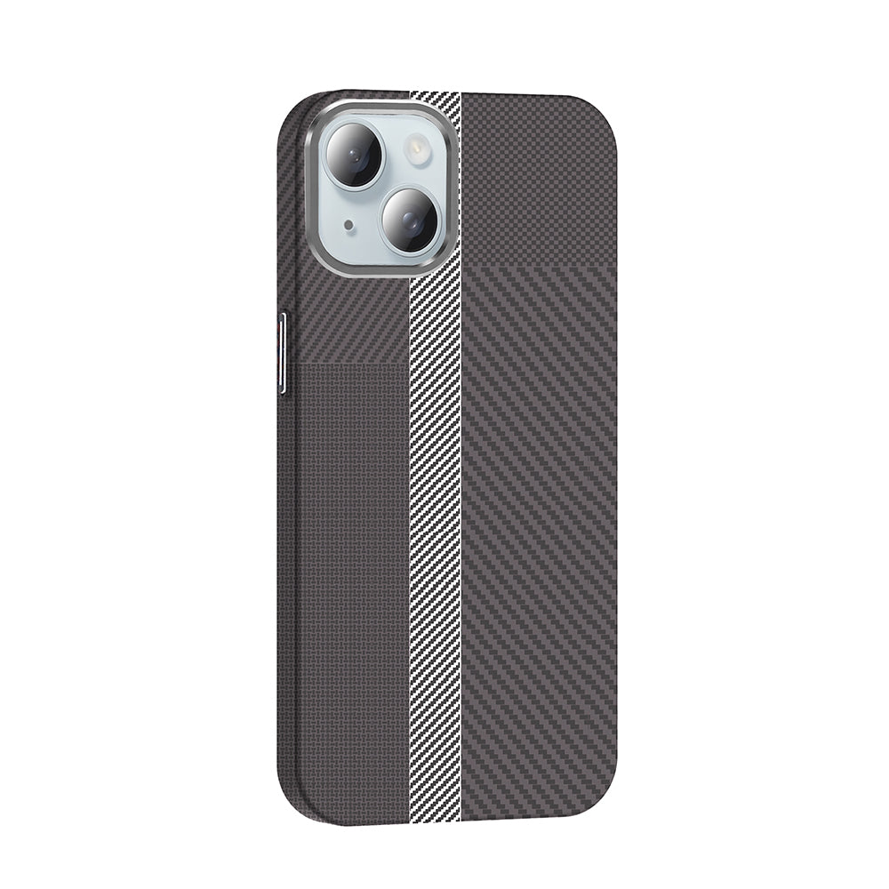 iPhone 15 Kılıf M-safe Şarj Özellikli Karbon Fiber Görünümlü Zore Gros Kılıf
