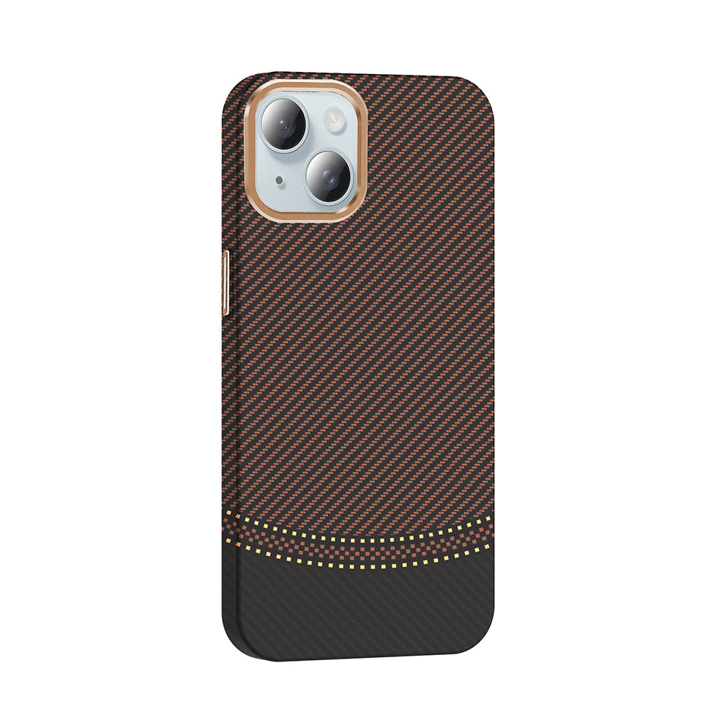 iPhone 15 Kılıf M-safe Şarj Özellikli Karbon Fiber Görünümlü Zore Gros Kılıf