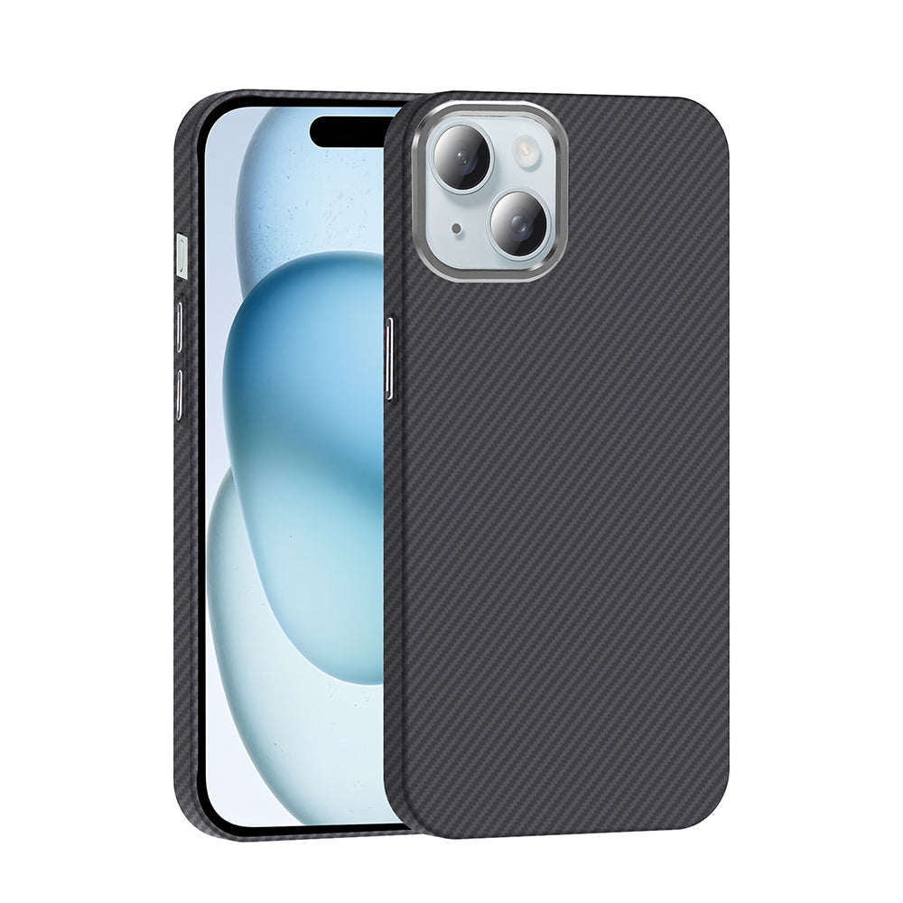 iPhone 15 Kılıf M-safe Şarj Özellikli Karbon Fiber Görünümlü Zore Gros Kılıf