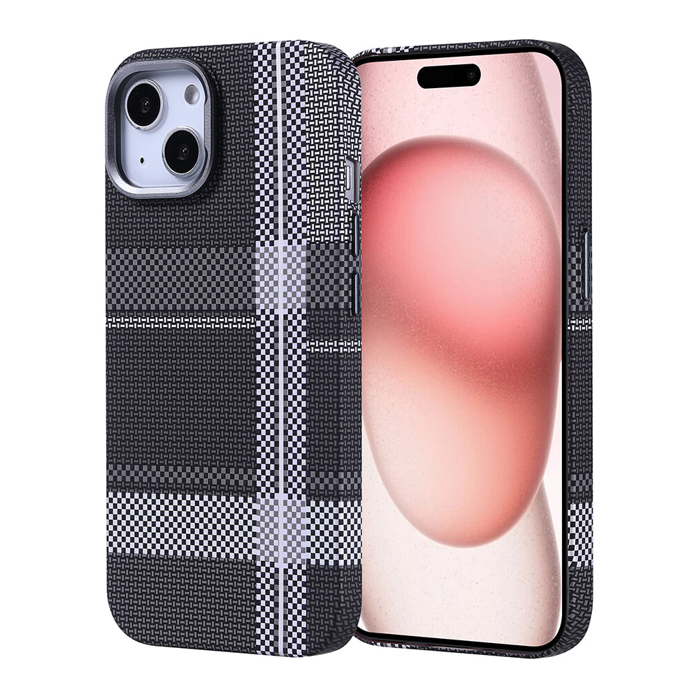 iPhone 15 Kılıf M-safe Şarj Özellikli Karbon Fiber Görünümlü Zore Nekst Kılıf