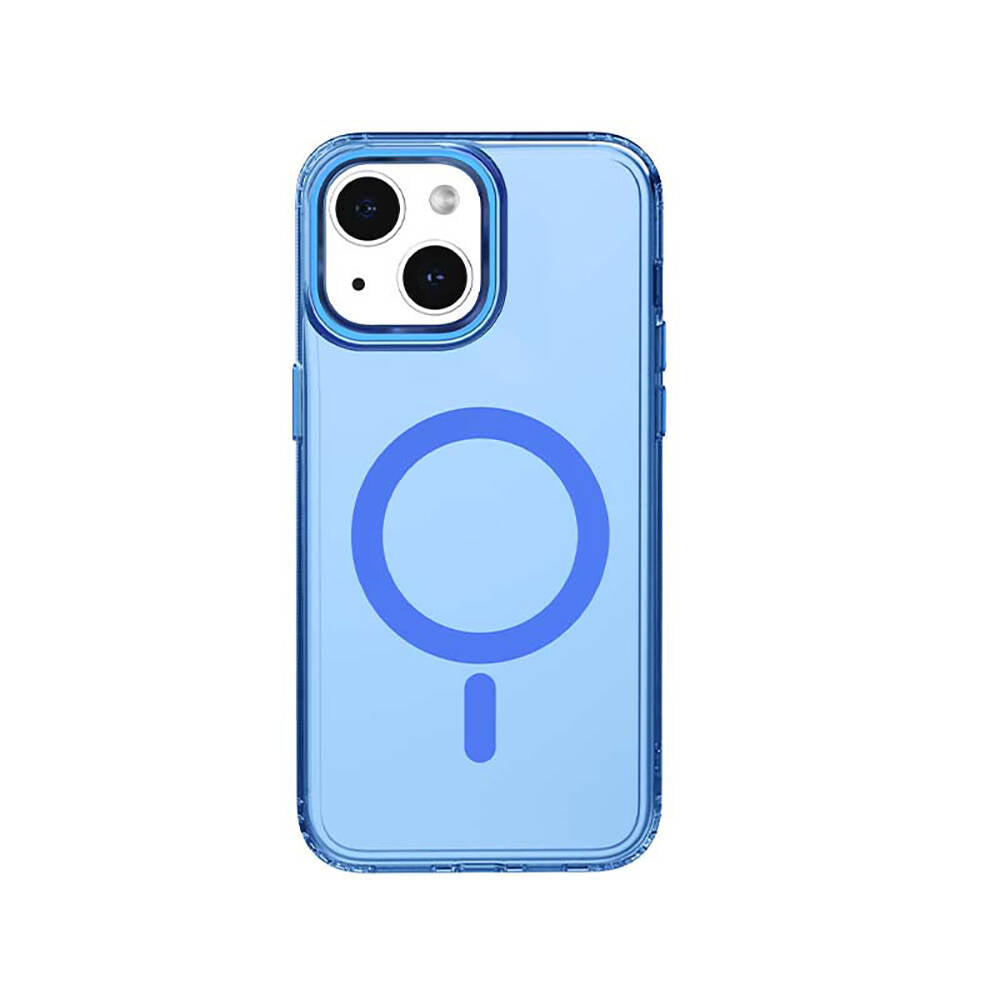 iPhone 15 Kılıf M-safe Şarj Özellikli Saydam Arka Yüzey Recci Crystal Color Serisi Kılıf