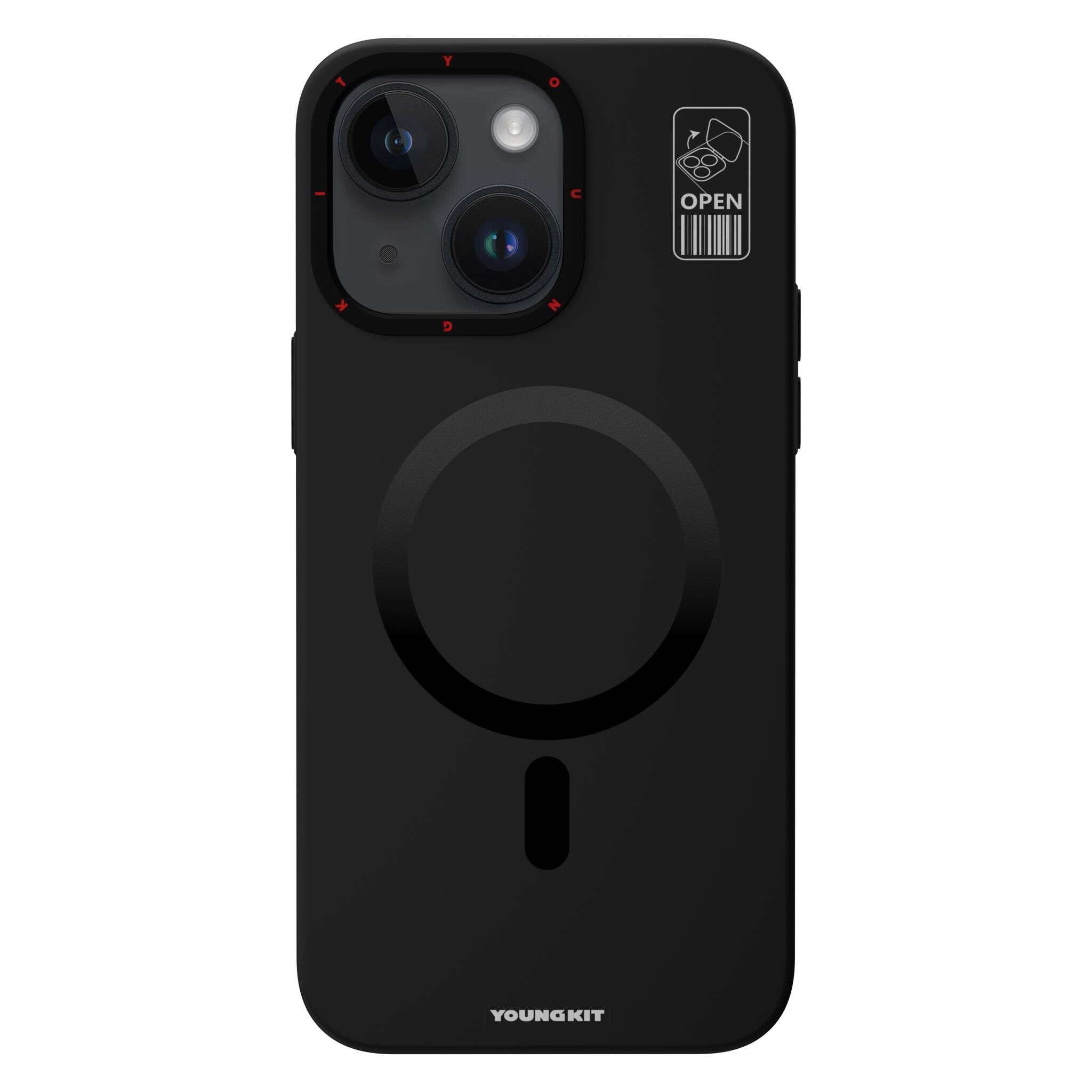 iPhone 15 Kılıf M-safe Şarj Özellikli Standlı YoungKit Hermit Bracket Serisi Kılıf