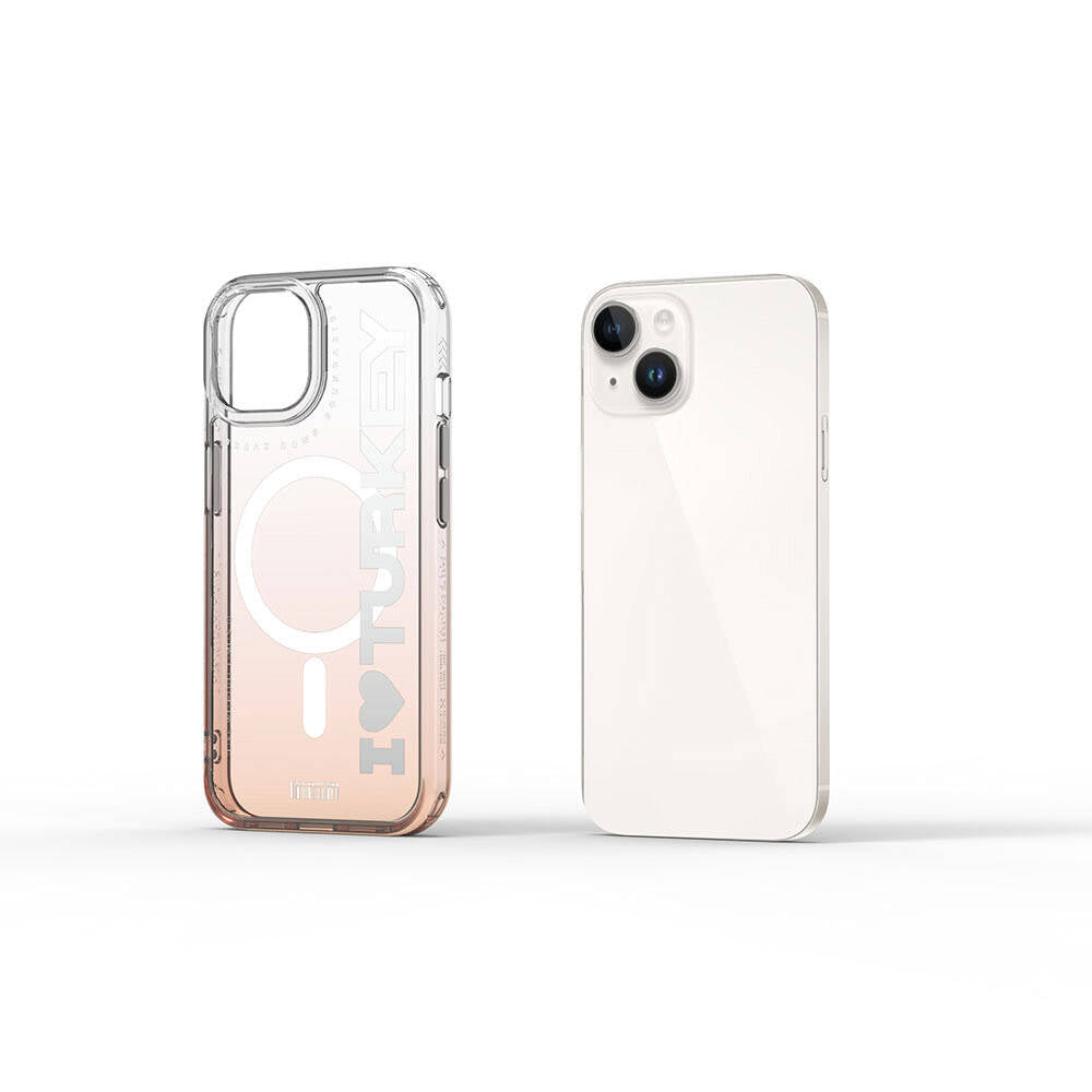 iPhone 15 Kılıf M-safe Şarj Özellikli Transparan Renk Geçişli Wiwu Turkey C Serisi Kılıf