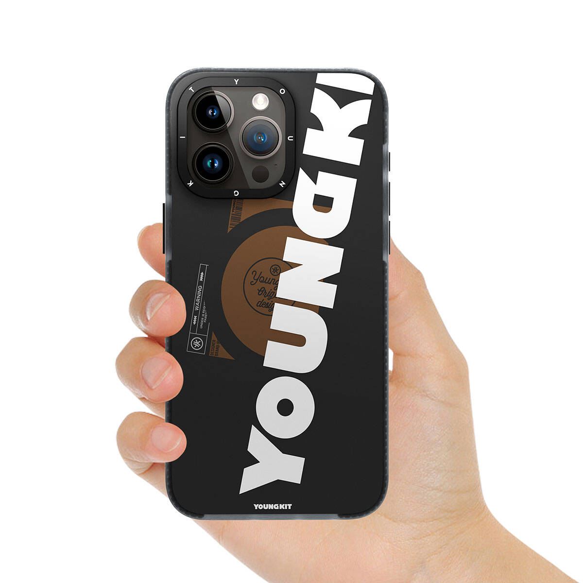iPhone 15 Kılıf M-safe Şarj Özellikli Youngkit Binfen Serisi Yazı Temalı Kılıf