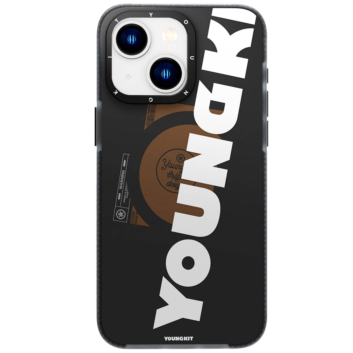 iPhone 15 Kılıf M-safe Şarj Özellikli Youngkit Binfen Serisi Yazı Temalı Kılıf