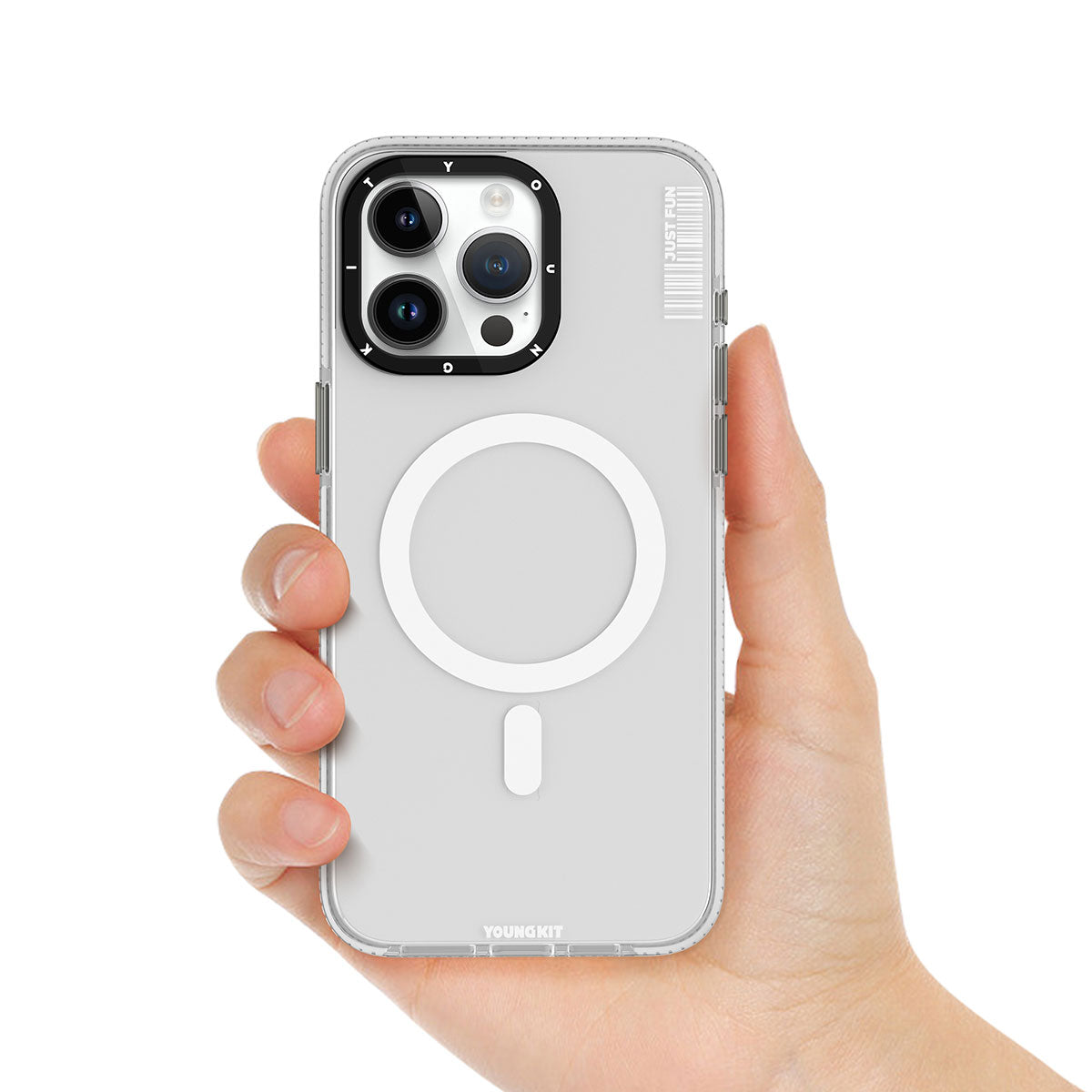 iPhone 15 Kılıf M-safe Şarj Özellikli YoungKit Crystal Color Serisi Kılıf