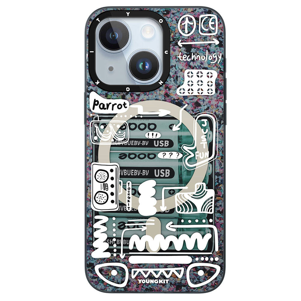 iPhone 15 Kılıf M-safe Şarj Özellikli Youngkit Dark Matter Serisi Kılıf