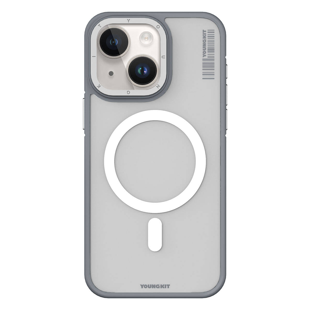 iPhone 15 Kılıf M-safe Şarj Özellikli Youngkit Rock Sand Serisi Kılıf