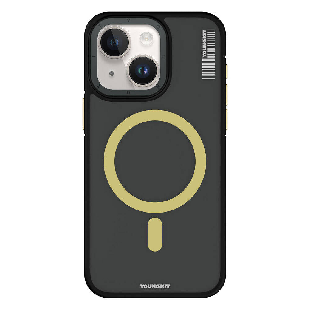 iPhone 15 Kılıf M-safe Şarj Özellikli Youngkit Rock Sand Serisi Kılıf