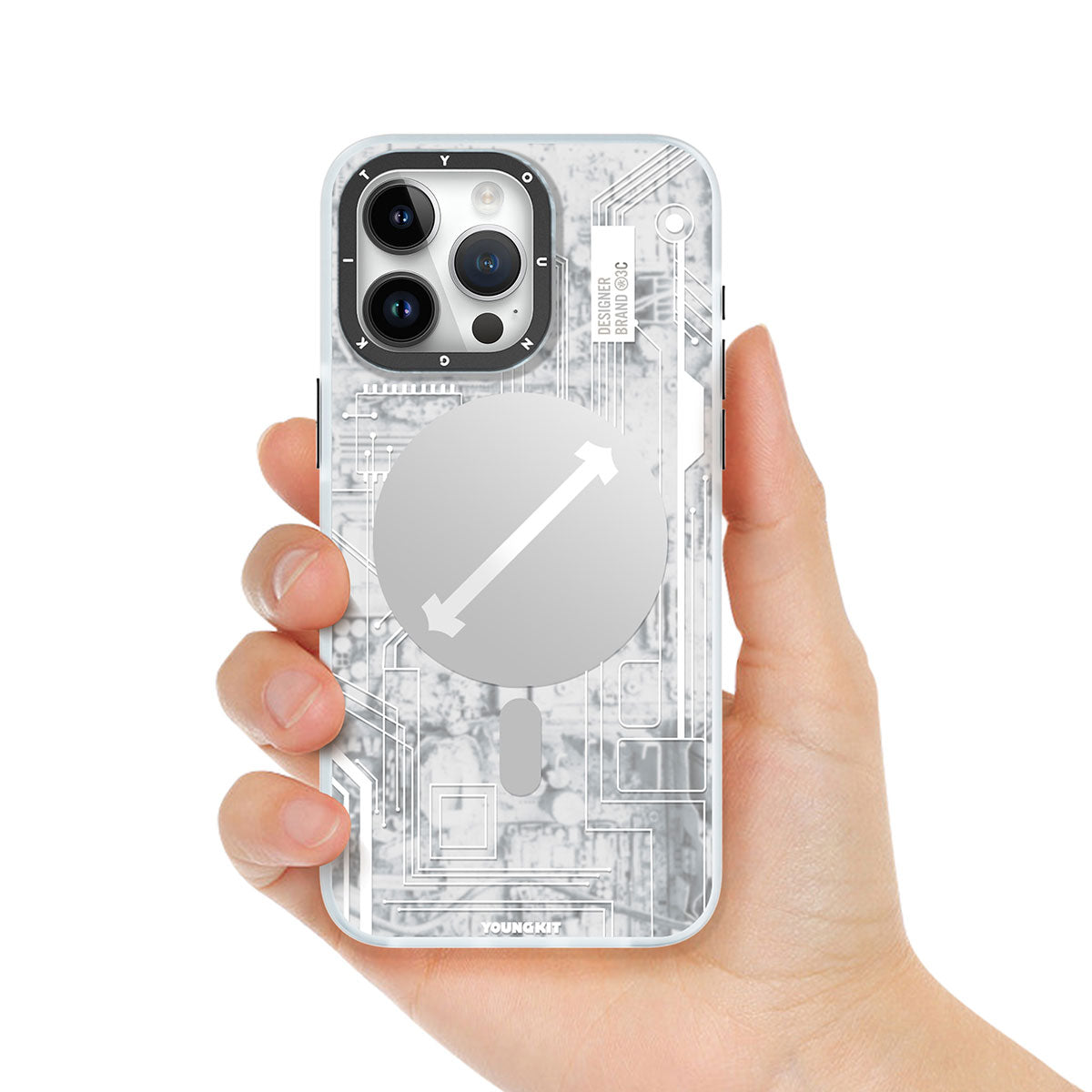 iPhone 15 Kılıf M-safe Şarj Özellikli YoungKit Technology Serisi Kılıf