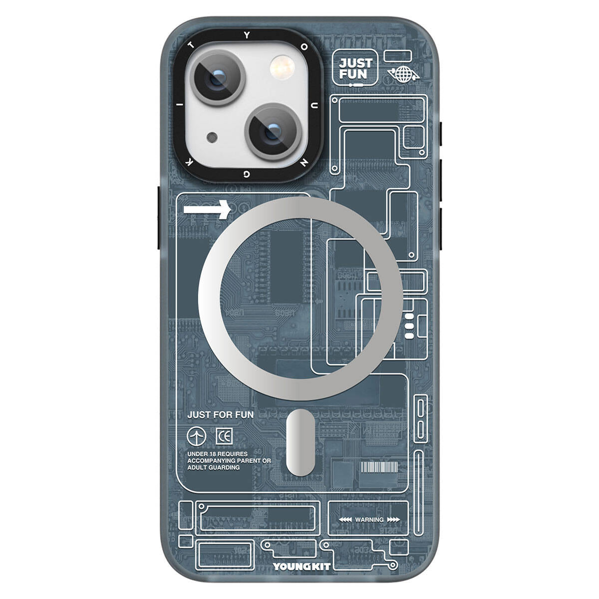 iPhone 15 Kılıf M-safe Şarj Özellikli YoungKit Technology Serisi Kılıf