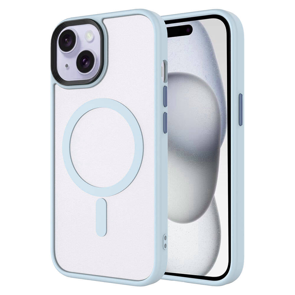 iPhone 15 Kılıf Mat Arka Yüzey Wireless Şarj Özellikli Zore Flet M-safe Kılıf