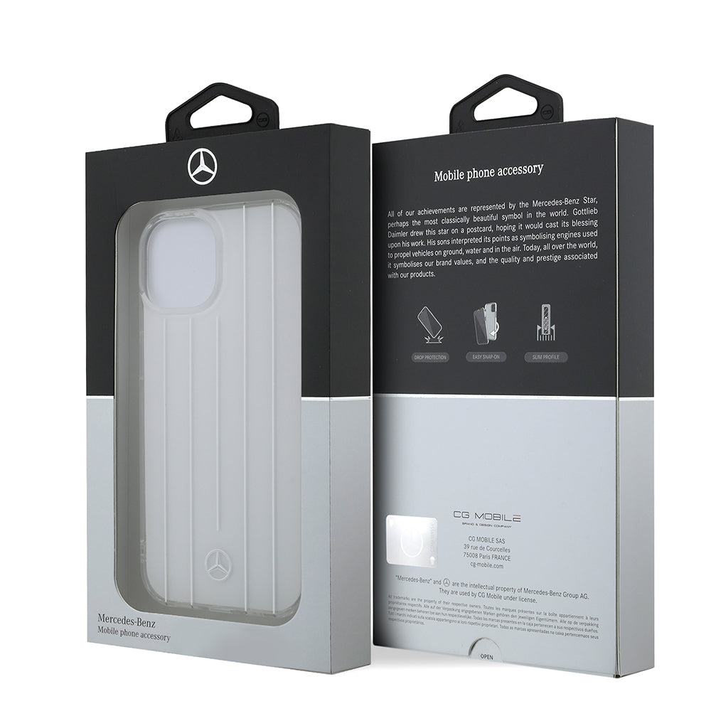 iPhone 15 Kılıf Mercedes Benz Orijinal Lisanslı New Urban 3 IML Baskılı Paralel Çizgi Desenli Kılıf