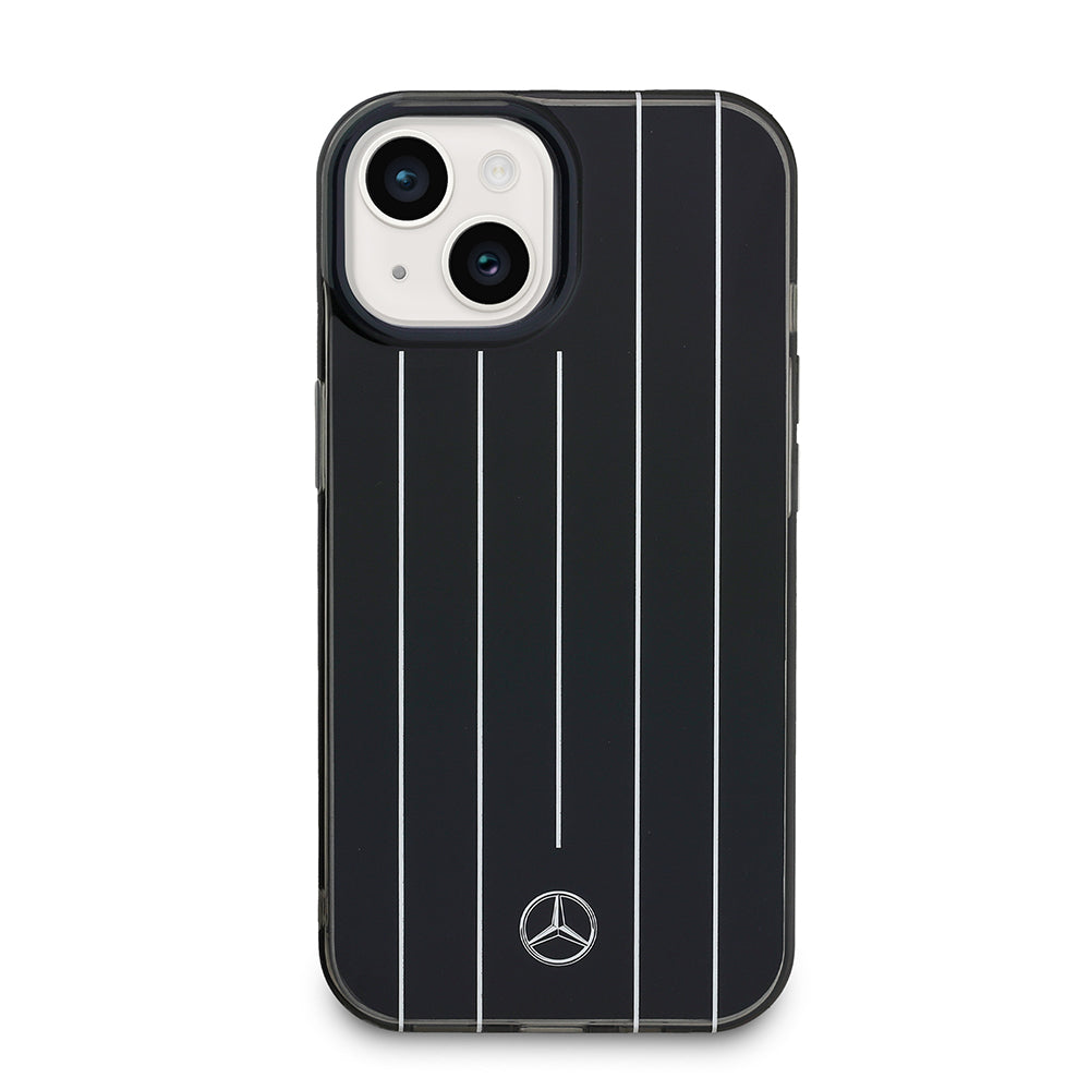 iPhone 15 Kılıf Mercedes Benz Orijinal Lisanslı New Urban 3 IML Baskılı Paralel Çizgi Desenli Kılıf