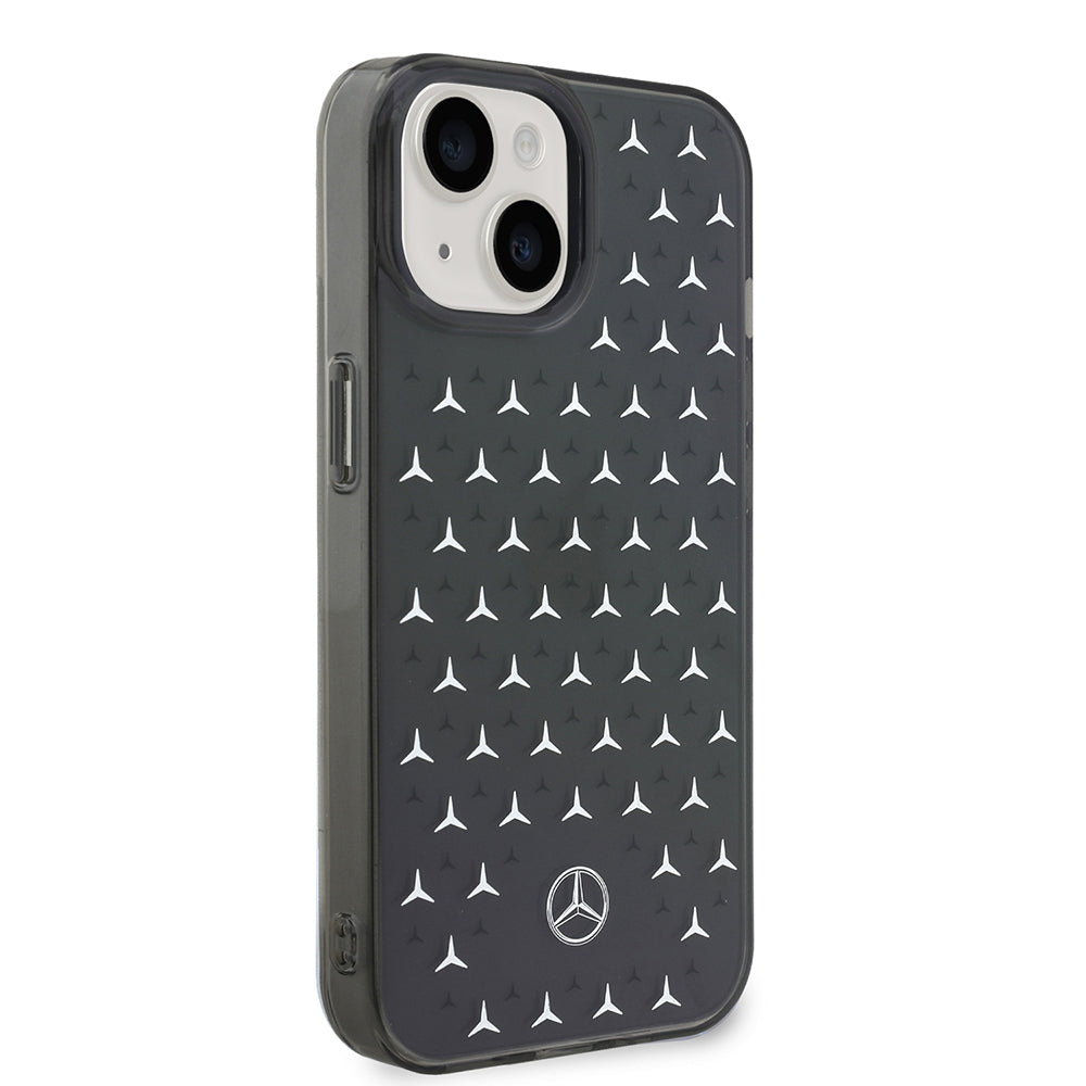 iPhone 15 Kılıf Mercedes Benz Çift Katmanlı Yıldız Desenli Dizayn Kılıf