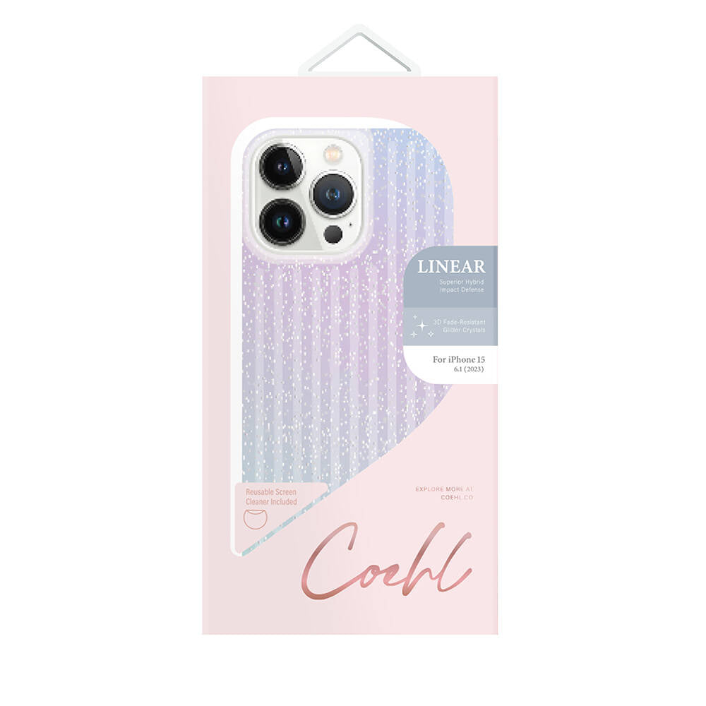iPhone 15 Kılıf Parlayan Arka Yüzey Coehl Linear Kılıf