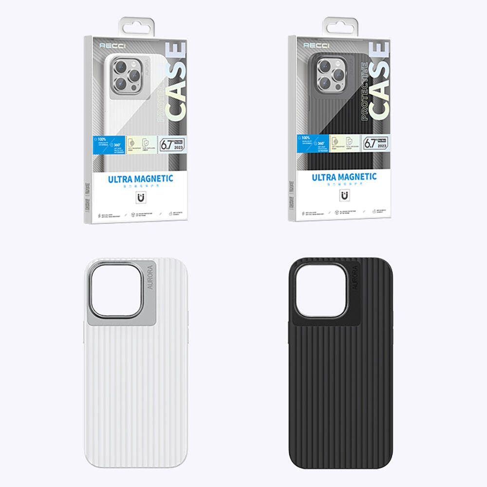 iPhone 15 Kılıf Recci Aurora Serisi M-safe Şarj Özellikli Kılıf