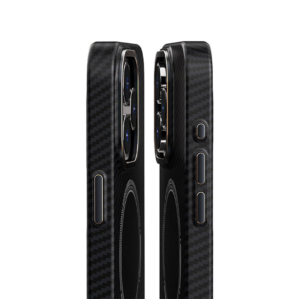 iPhone 15 Kılıf Recci Machinist Serisi M-safe Şarj Özellikli Magnetik Karbon Kılıf