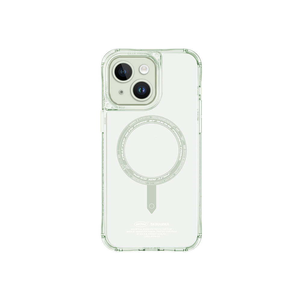 iPhone 15 Kılıf SkinArma Şeffaf Airbag Tasarımlı M-safe Şarj Özellikli Saido Kılıf