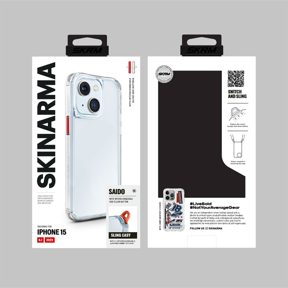 iPhone 15 Kılıf SkinArma Şeffaf Airbag Tasarımlı Saido Kılıf