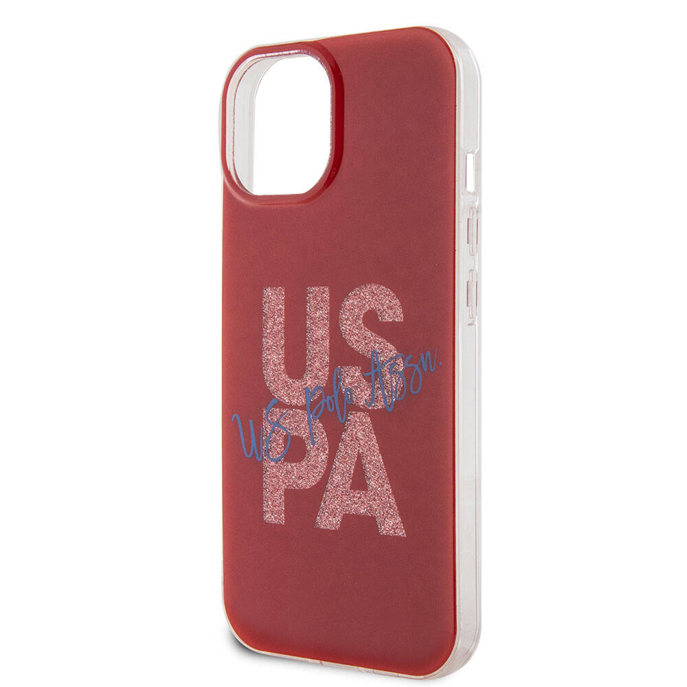 iPhone 15 Kılıf U.S. Polo Assn. Orijinal Lisanslı Simli Parlak Alfabe Tasarım Kılıf