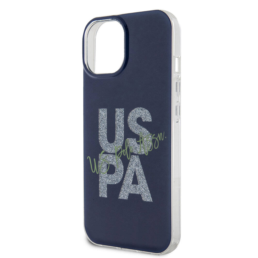 iPhone 15 Kılıf U.S. Polo Assn. Orijinal Lisanslı Simli Parlak Alfabe Tasarım Kılıf