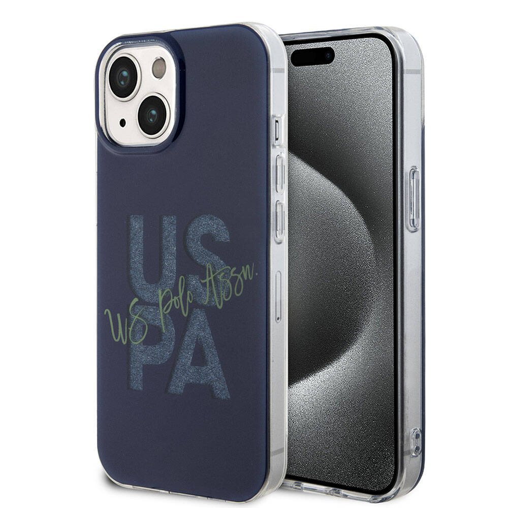 iPhone 15 Kılıf U.S. Polo Assn. Orijinal Lisanslı Simli Parlak Alfabe Tasarım Kılıf