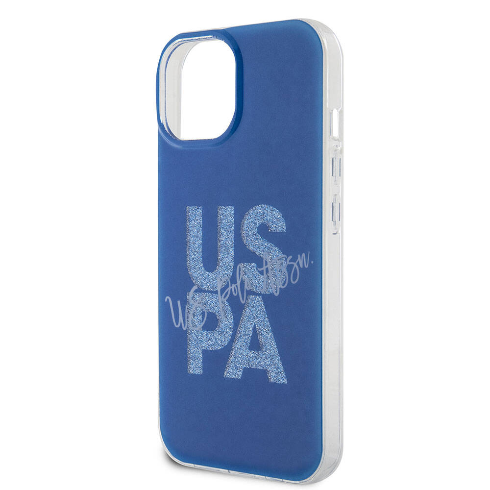iPhone 15 Kılıf U.S. Polo Assn. Orijinal Lisanslı Simli Parlak Alfabe Tasarım Kılıf