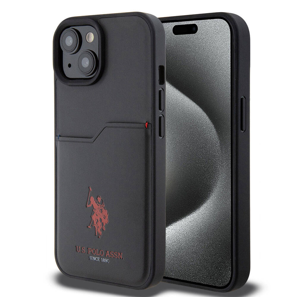 iPhone 15 Kılıf U.S. Polo Assn. Orijinal Lisanslı Baskı Logolu PU Kartlıklı Kılıf