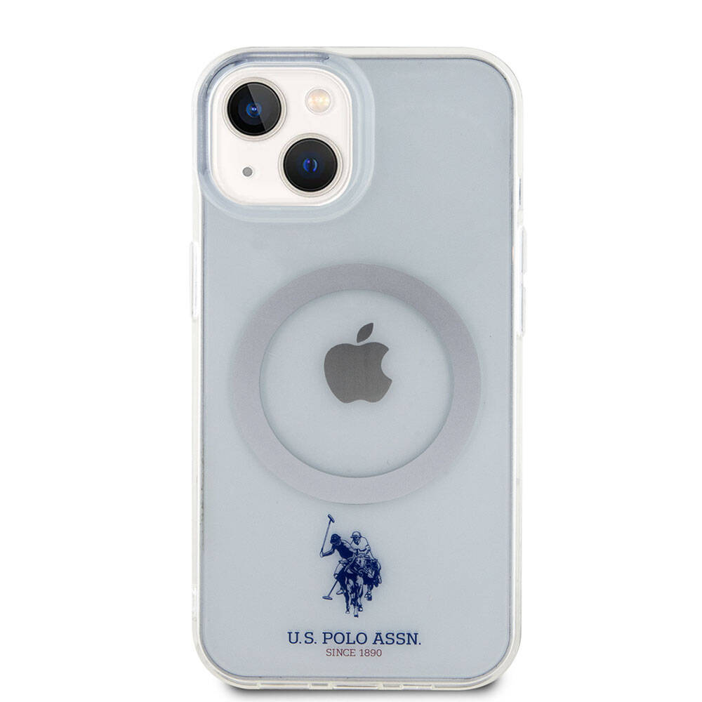 iPhone 15 Kılıf U.S. Polo Assn. Orijinal Lisanslı M-safe Şarj Özellikli Transparan Tasarım Kılıf