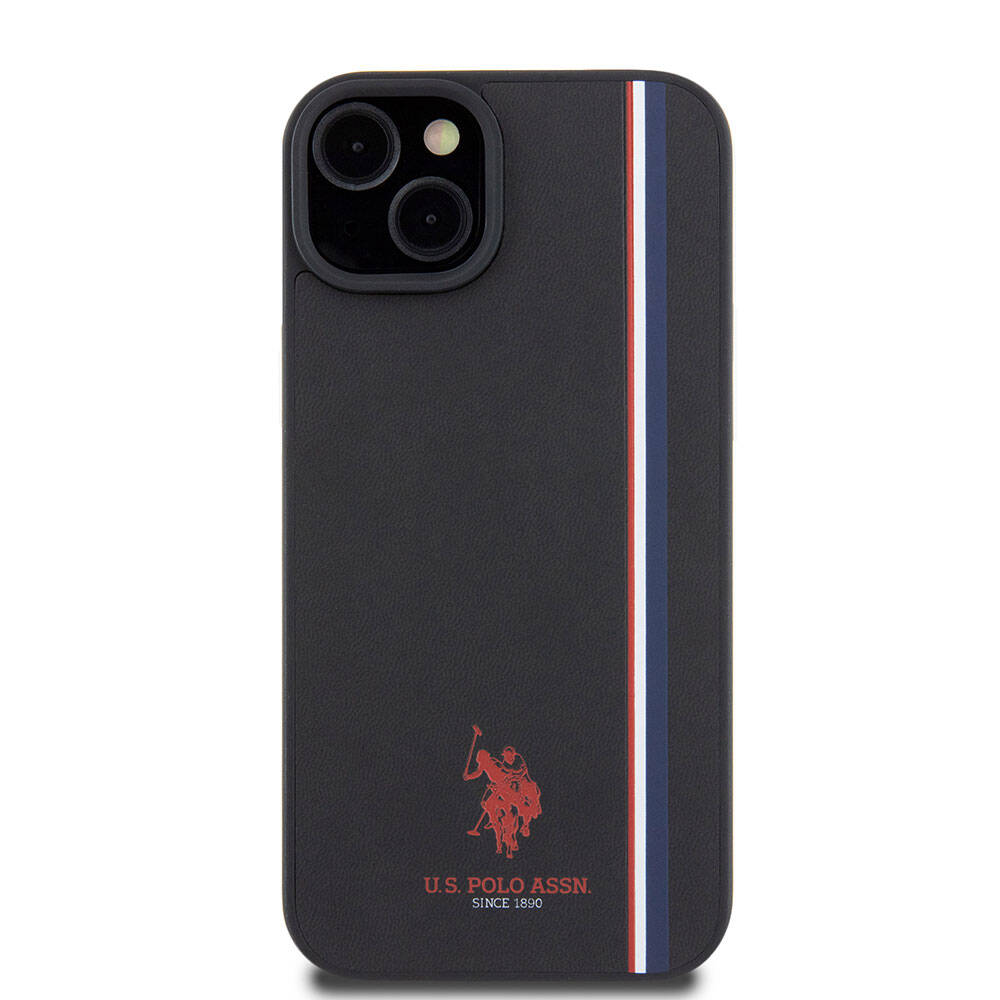 iPhone 15 Kılıf U.S. Polo Assn. Orijinal Lisanslı Üç Renk Şerit Tasarımlı Baskı Logolu Kılıf