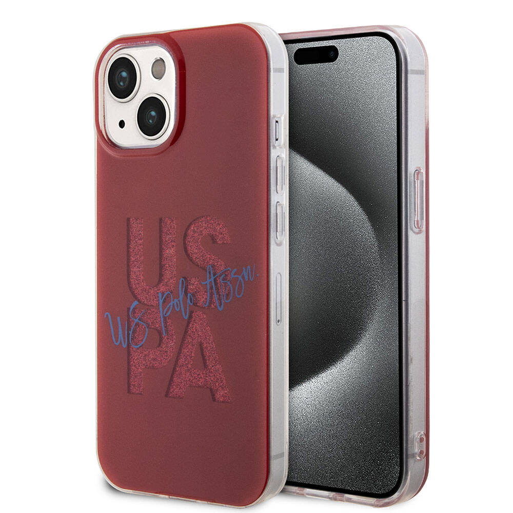 iPhone 15 Kılıf U.S. Polo Assn. orijinal Lisanslı Simli Parlak Alfabe Tasarım Kılıf