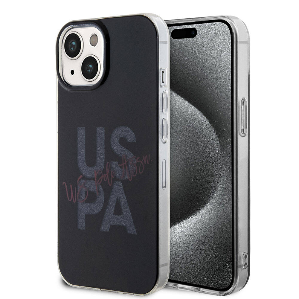 iPhone 15 Kılıf U.S. Polo Assn. orijinal Lisanslı Simli Parlak Alfabe Tasarım Kılıf