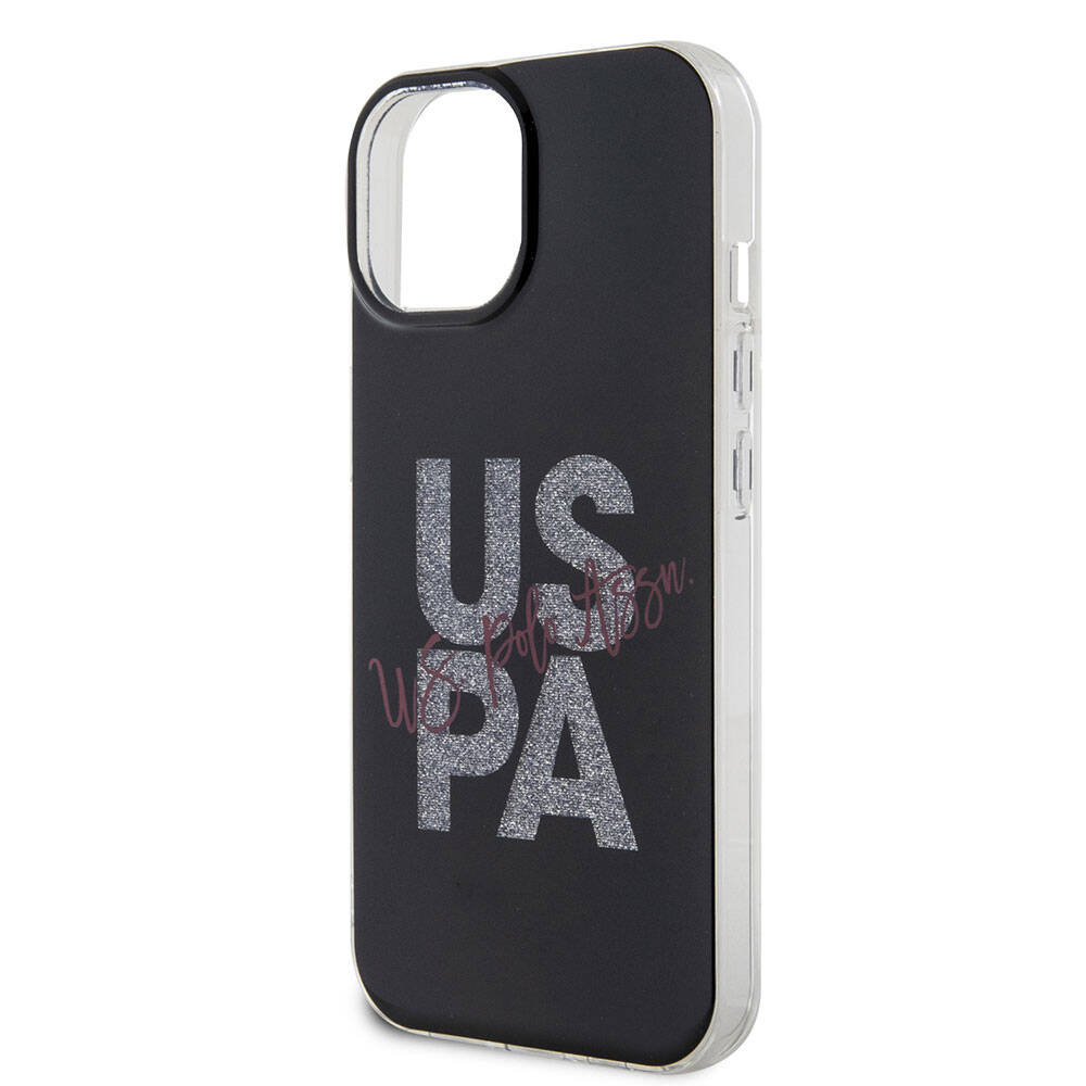 iPhone 15 Kılıf U.S. Polo Assn. orijinal Lisanslı Simli Parlak Alfabe Tasarım Kılıf