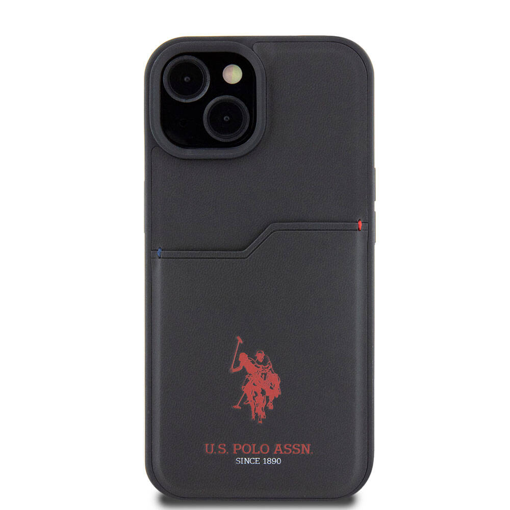 iPhone 15 Kılıf U.S. Polo Assn. orijinal Lisanslı Baskı Logolu PU Kartlıklı Kılıf
