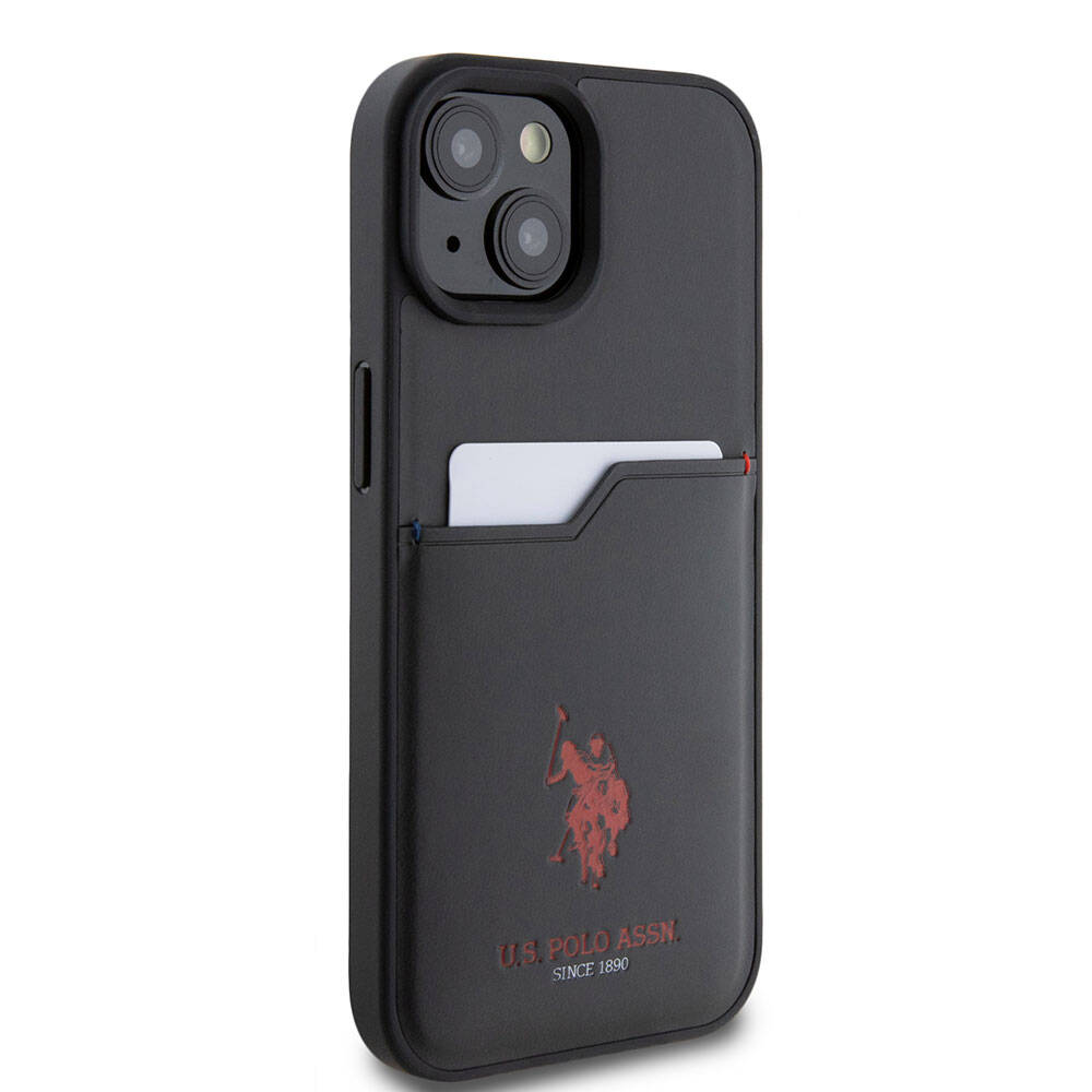 iPhone 15 Kılıf U.S. Polo Assn. orijinal Lisanslı Baskı Logolu PU Kartlıklı Kılıf