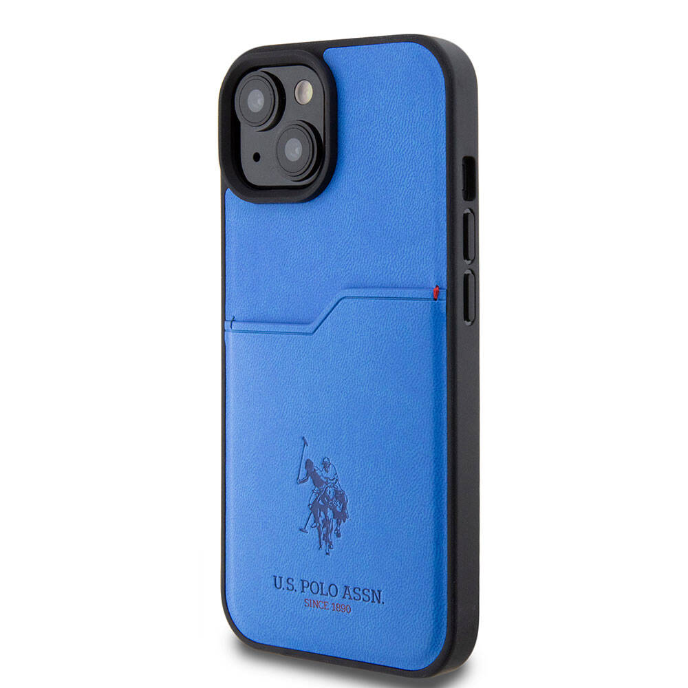 iPhone 15 Kılıf U.S. Polo Assn. orijinal Lisanslı Baskı Logolu PU Kartlıklı Kılıf