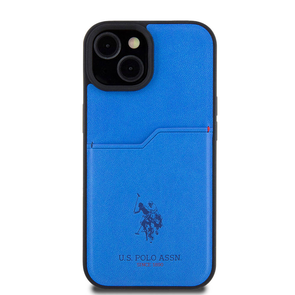 iPhone 15 Kılıf U.S. Polo Assn. orijinal Lisanslı Baskı Logolu PU Kartlıklı Kılıf