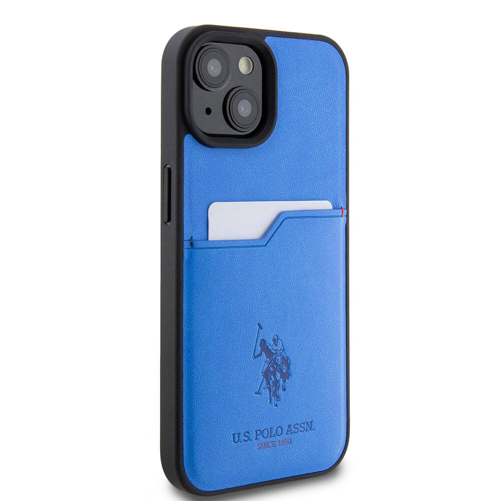 iPhone 15 Kılıf U.S. Polo Assn. orijinal Lisanslı Baskı Logolu PU Kartlıklı Kılıf