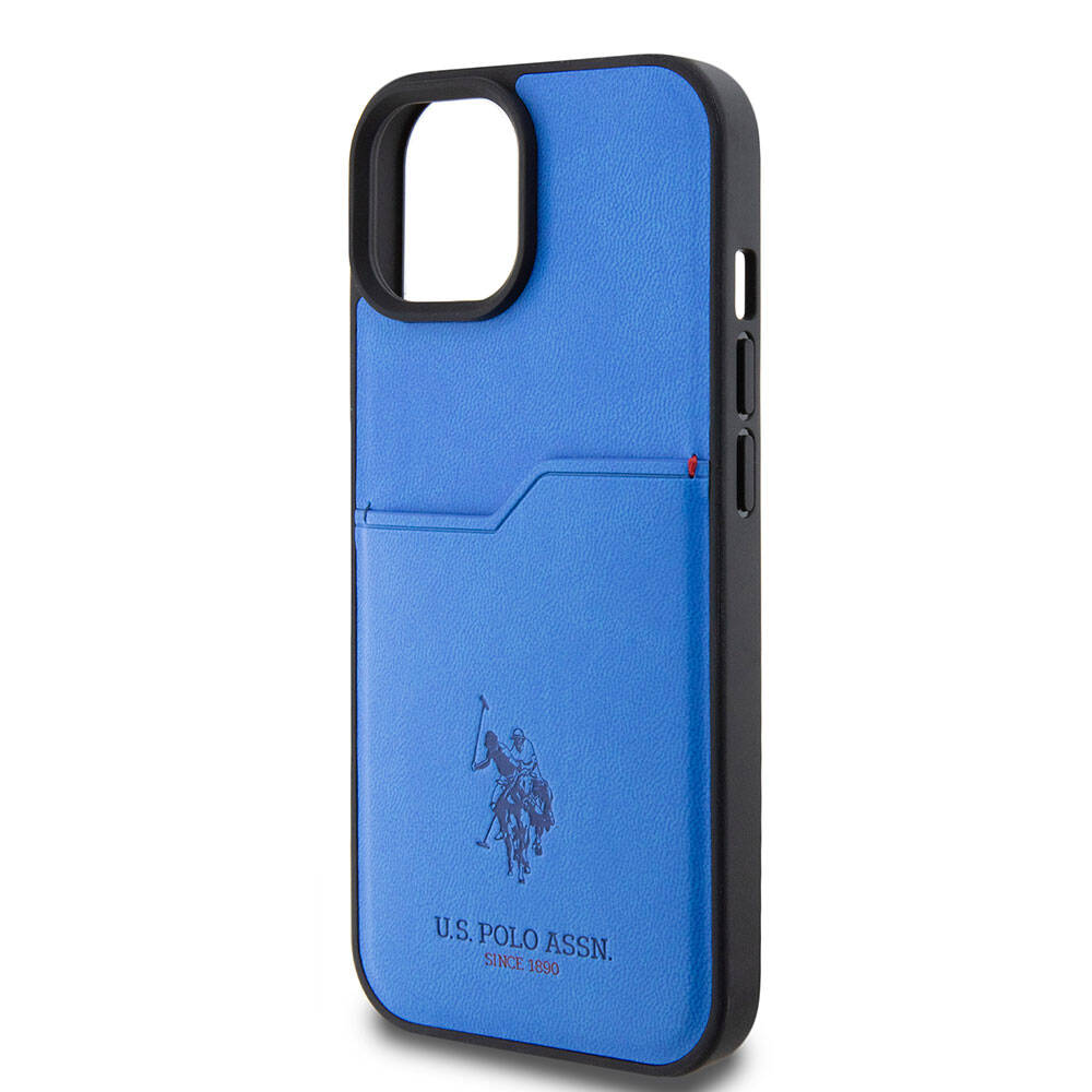 iPhone 15 Kılıf U.S. Polo Assn. orijinal Lisanslı Baskı Logolu PU Kartlıklı Kılıf