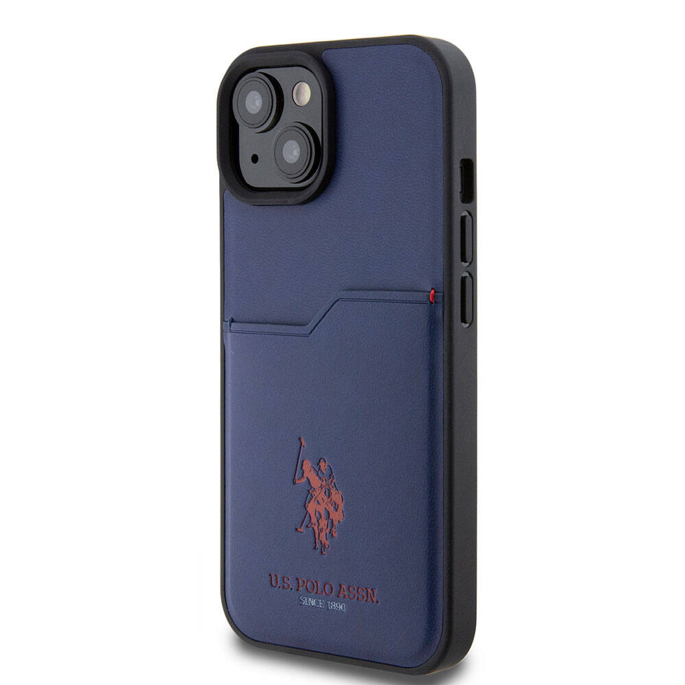 iPhone 15 Kılıf U.S. Polo Assn. orijinal Lisanslı Baskı Logolu PU Kartlıklı Kılıf