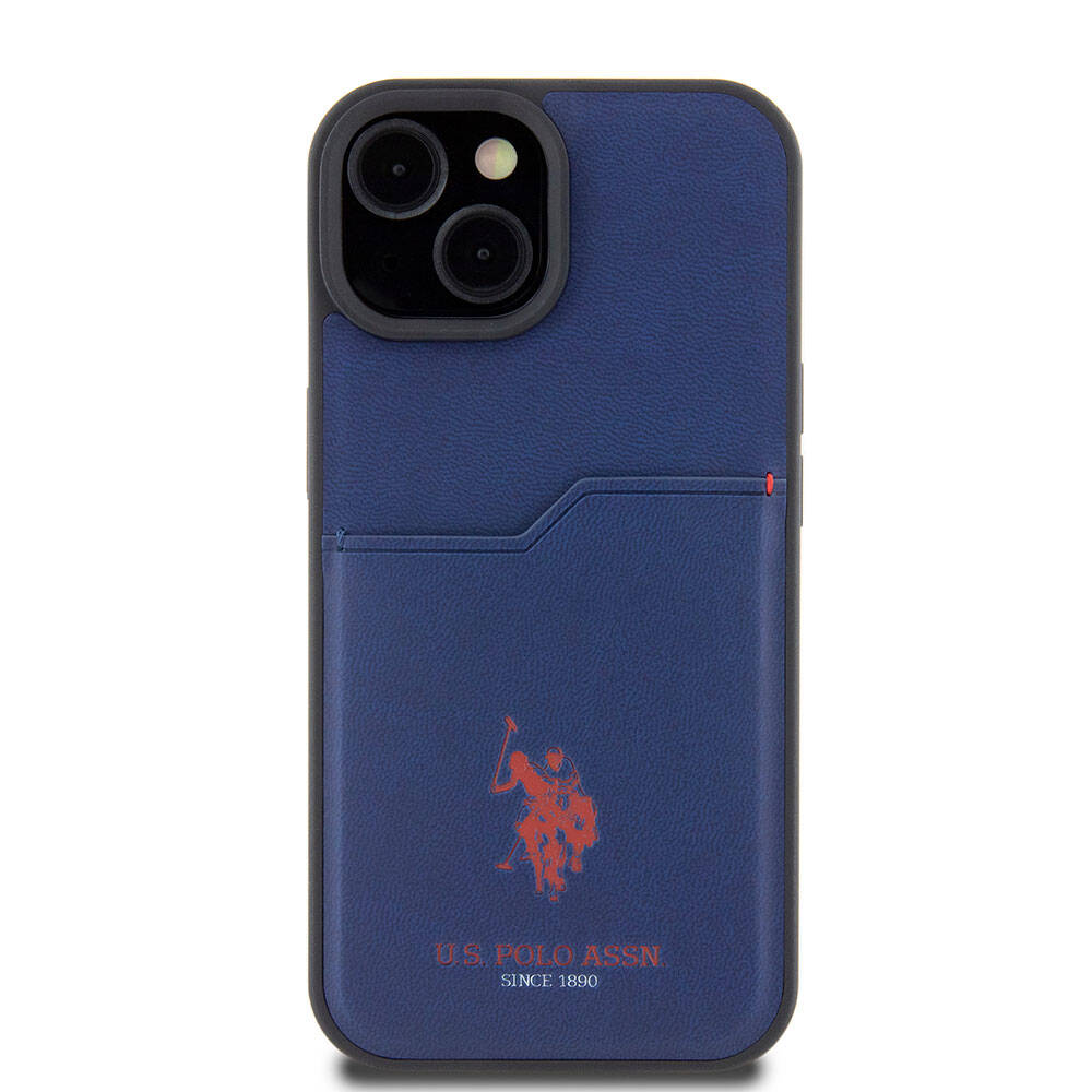 iPhone 15 Kılıf U.S. Polo Assn. orijinal Lisanslı Baskı Logolu PU Kartlıklı Kılıf