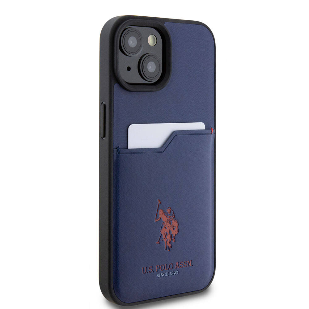 iPhone 15 Kılıf U.S. Polo Assn. orijinal Lisanslı Baskı Logolu PU Kartlıklı Kılıf