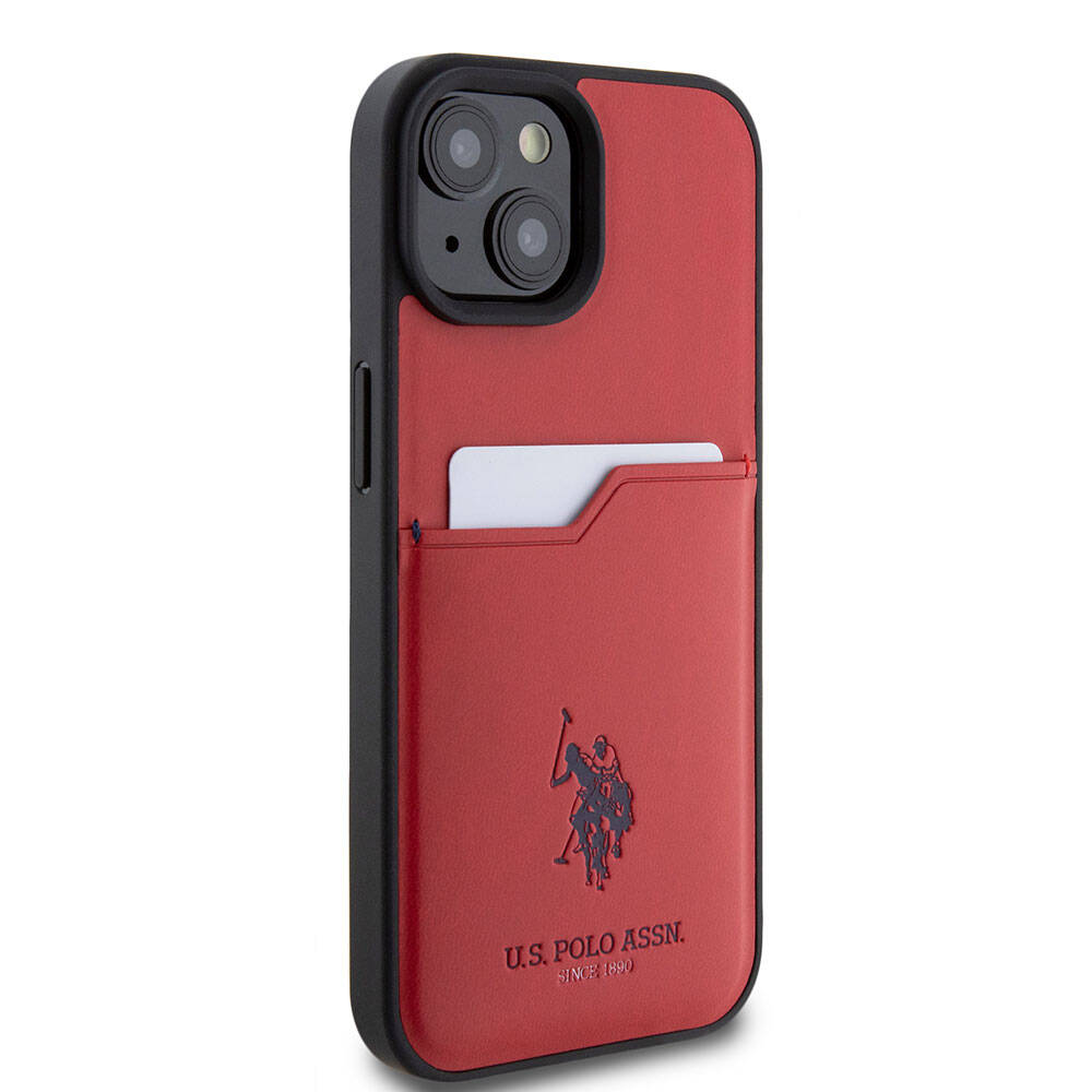 iPhone 15 Kılıf U.S. Polo Assn. orijinal Lisanslı Baskı Logolu PU Kartlıklı Kılıf