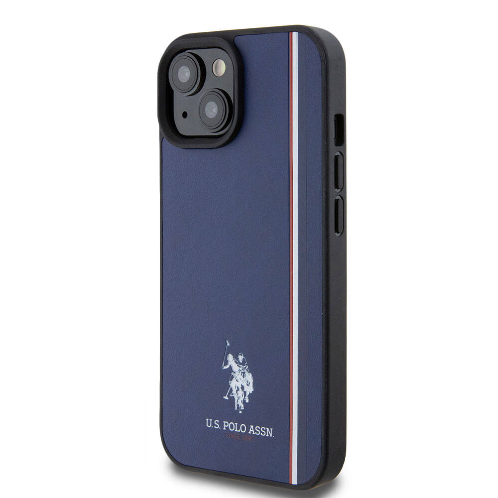 iPhone 15 Kılıf U.S. Polo Assn. orijinal Lisanslı Üç Renk Şerit Tasarımlı Baskı Logolu Kılıf