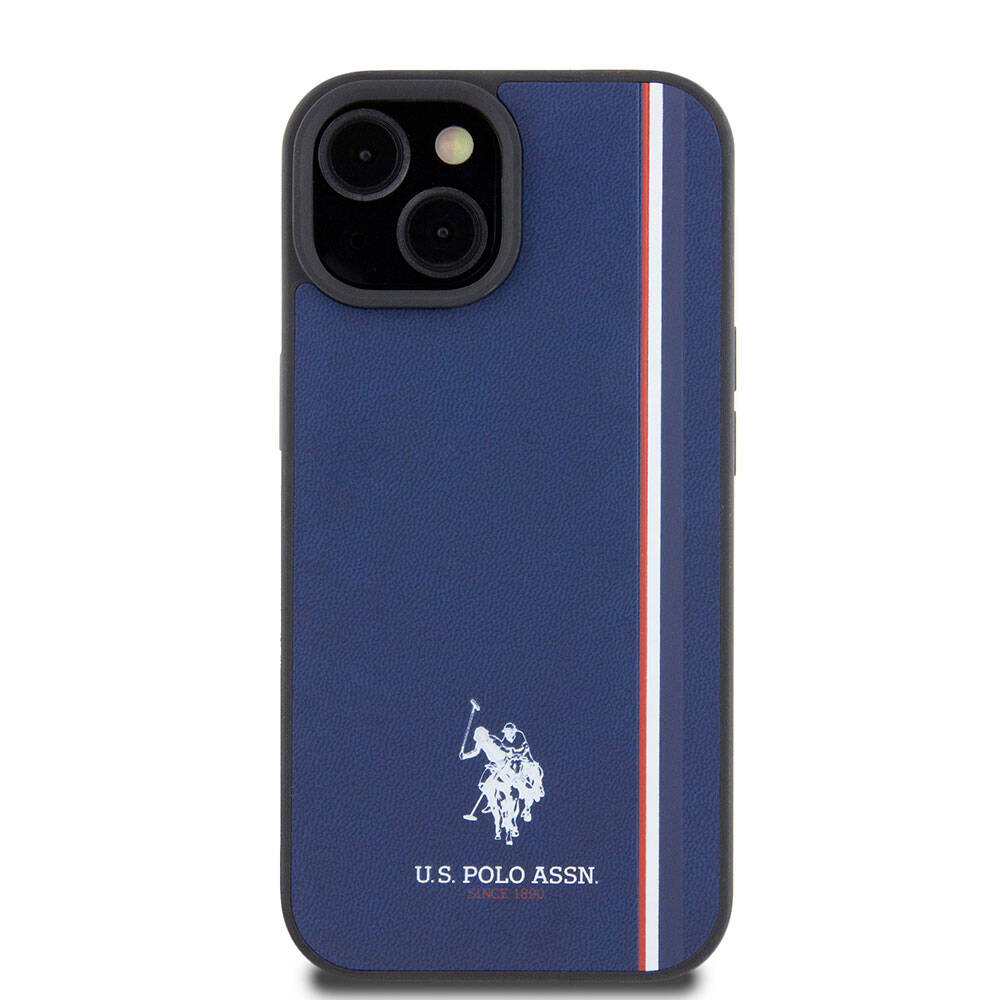 iPhone 15 Kılıf U.S. Polo Assn. orijinal Lisanslı Üç Renk Şerit Tasarımlı Baskı Logolu Kılıf