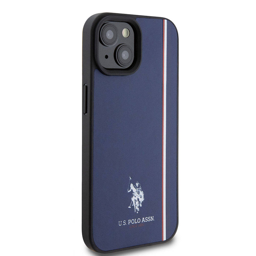 iPhone 15 Kılıf U.S. Polo Assn. orijinal Lisanslı Üç Renk Şerit Tasarımlı Baskı Logolu Kılıf
