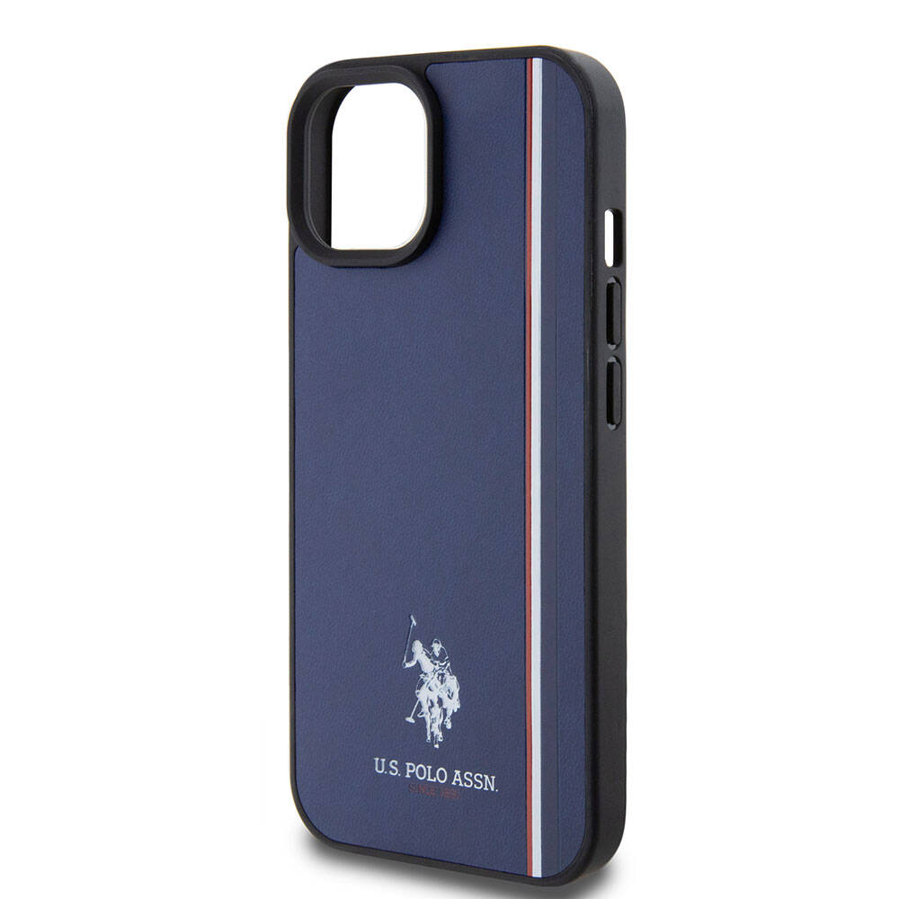 iPhone 15 Kılıf U.S. Polo Assn. orijinal Lisanslı Üç Renk Şerit Tasarımlı Baskı Logolu Kılıf